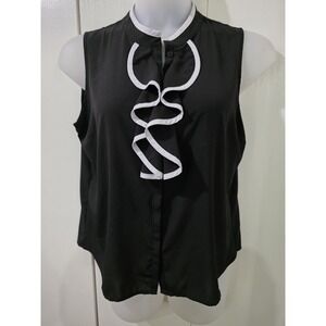 Calvin Klein Women's Sleeveless Black PXL Dressy Tank Top modern romantic office